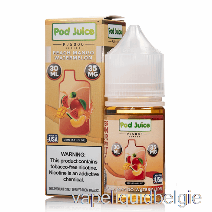 Vape Vloeibare Perzik Mango Watermeloen - Peulensap Pj5000 - 30 Ml 55 Mg